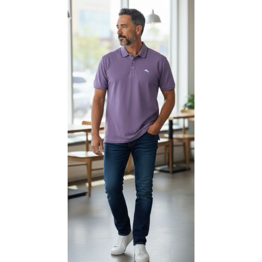 Tommy Bahama NWOT lavendar collared polo Medium Supima cotton gorpcore summer